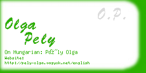 olga pely business card